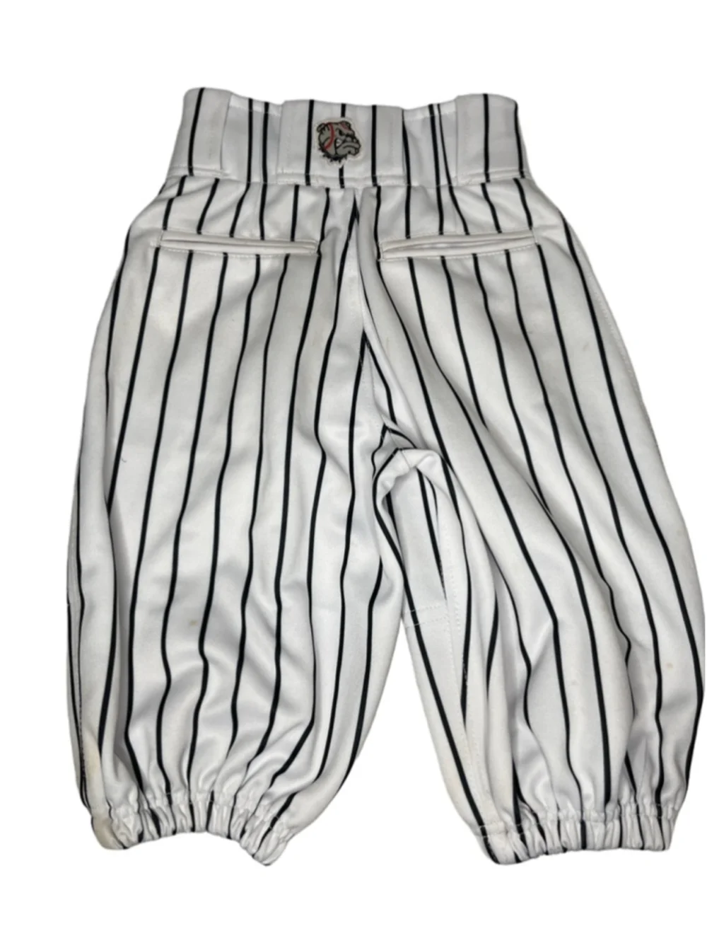 Boys Garb Athletics Casual Pants YXS White Black Pinstripe